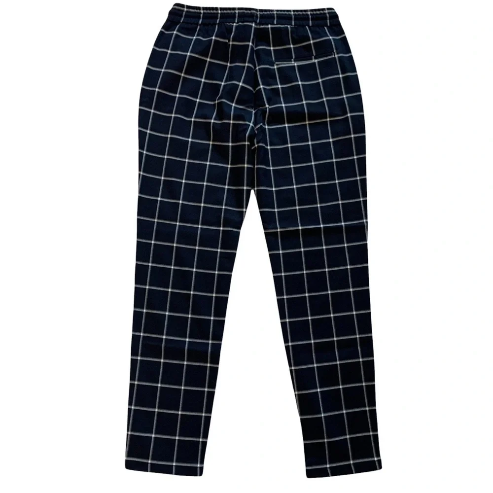 ASOS Only & Sons Check Trouser With Drawstring in Blue and Windowpane Print Sm.